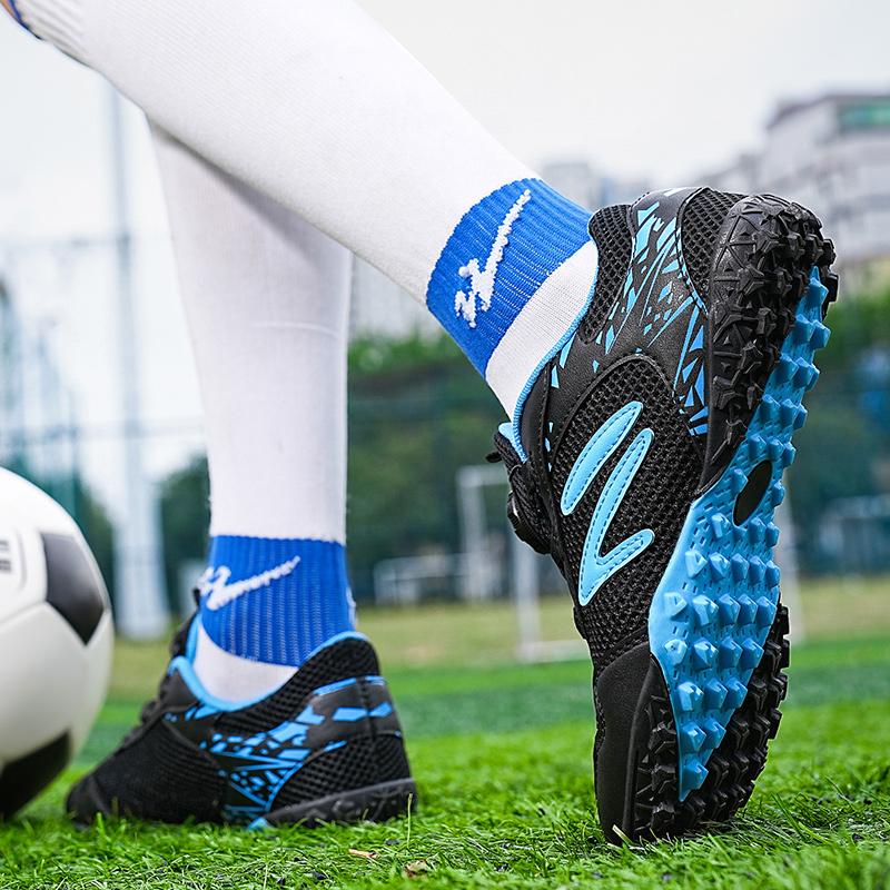 28-39 Sapatos de Futebol Infantil Juvenil Firmes Velcro Sapatos de Futebol Treino Chuteiras de Futebol Infantil Meninos Chuteiras de Futebol
