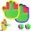Kids Outdoor Catch Ball Game Set with 2 Hook & Loop Balls & 2 Paddles, Beach Garden Toys for Children Ages 3-6 Years, Parent-Child Outdoor Games