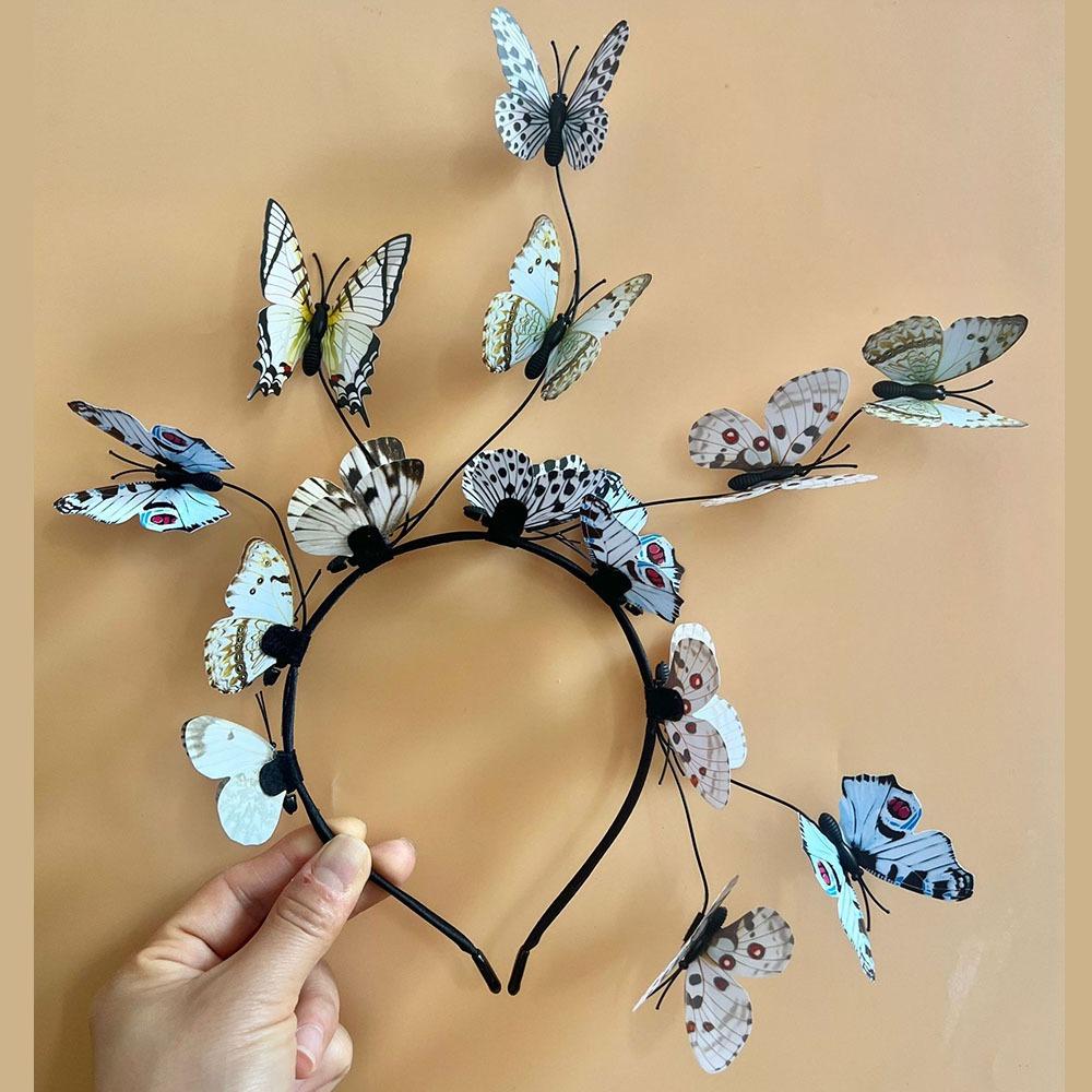 Super Fairy Korean Style Butterfly Headband Glow Simulation Elegant Fairy Headband Fashion Flower Ring Hair Accessories Bride белый