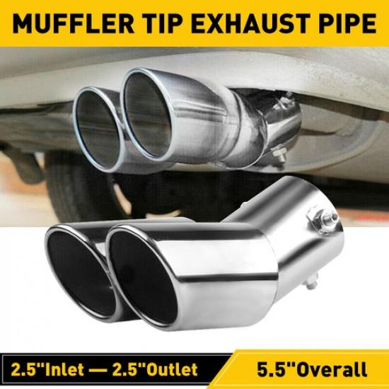 Car Steel Stainless Exhaust Pipe Tip Tail Muffler Fits US 1.4''-2.5'' Chrome