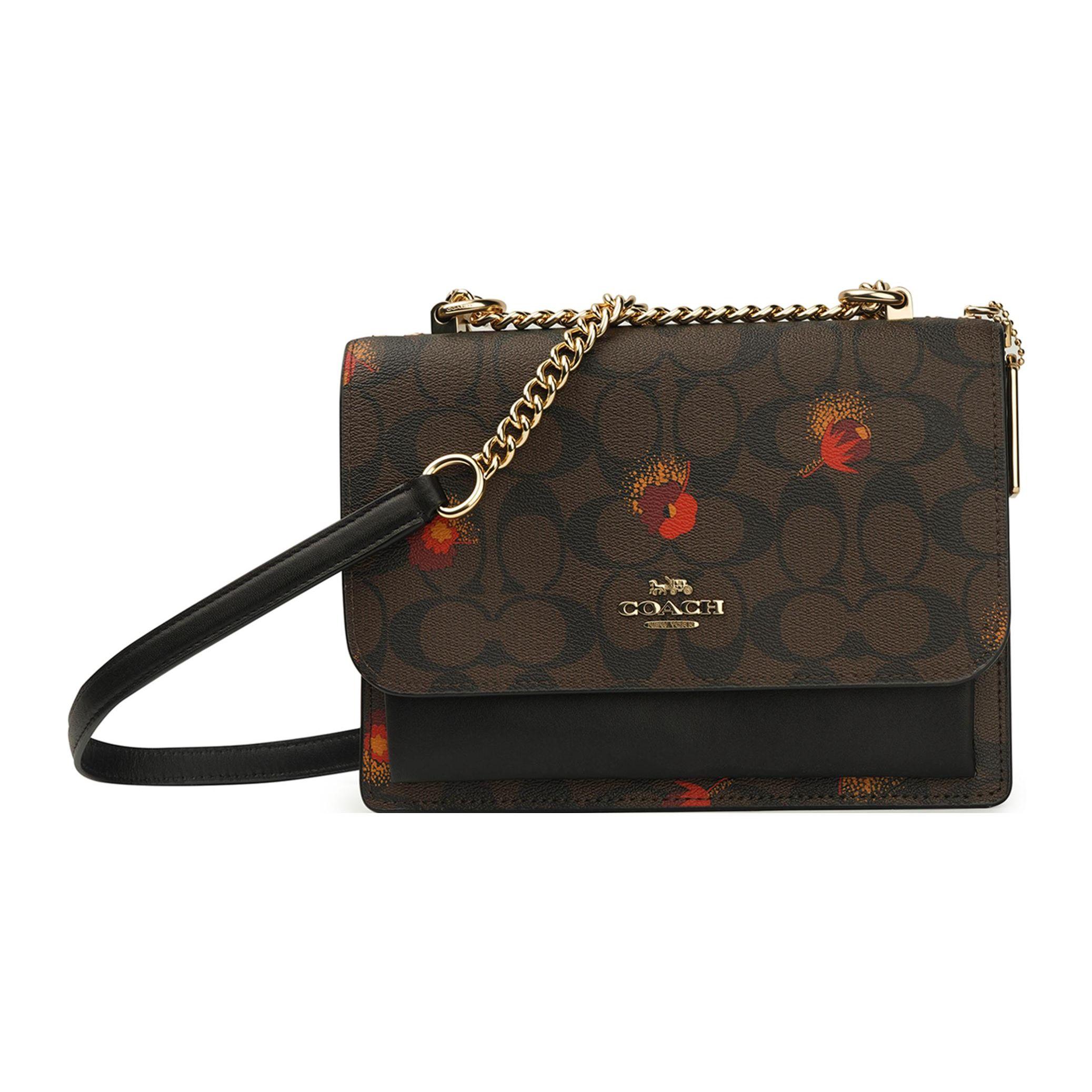 

Coach Klare Crossbody Bag In Signature Canvas With Print, Brown Black Colorblock,Chain Shoulder Handbag for Women, Daily Commute Dating C5797-IMOSN Basic Set (Bag+Dust Bag)