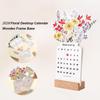 Detachable Base Bloomy Flowers Desk Calendar 2026 Desktop Calendar  for Table Desk Decor