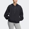 Adidas Originals Solid Color Sports Hooded Jacket Women jackets Black HE6597