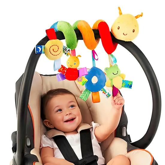 Baby Rattles Infant Spiral Plush Toy Bright Colors Baby Stroller Plush Toy Stimulating Baby Curiosity Toy for Newborn Infant