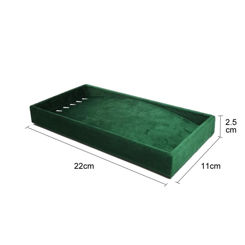 Dark Green Velvet Jewelry Display Storage Tray Jewelry Organizer Storage Props Ring Earrings Necklace Bracelet Storage Props