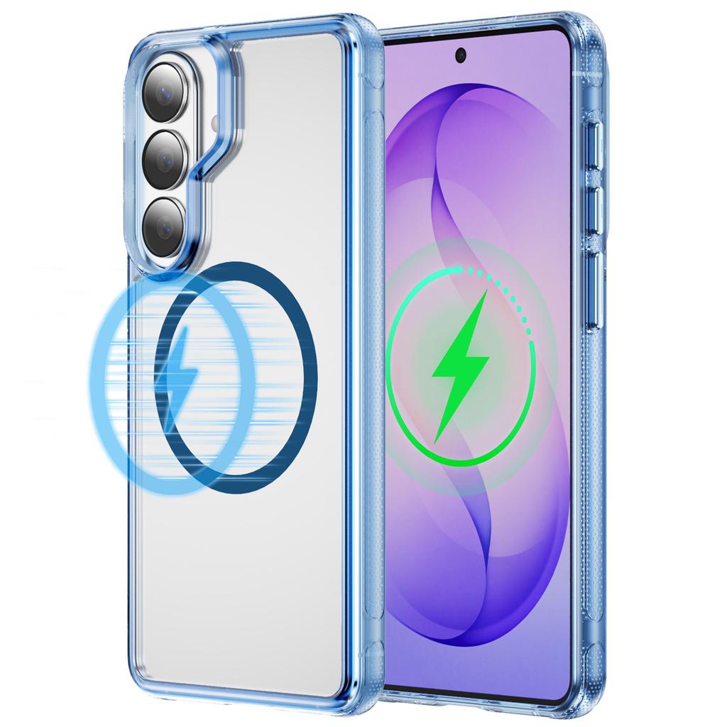 Magnetic Clear Hybrid Shockproof Cases For Samsung S26 S25 S24 Plus Ultra For Magsafe Metal Lens Ring Anti-fall Bumper Cover