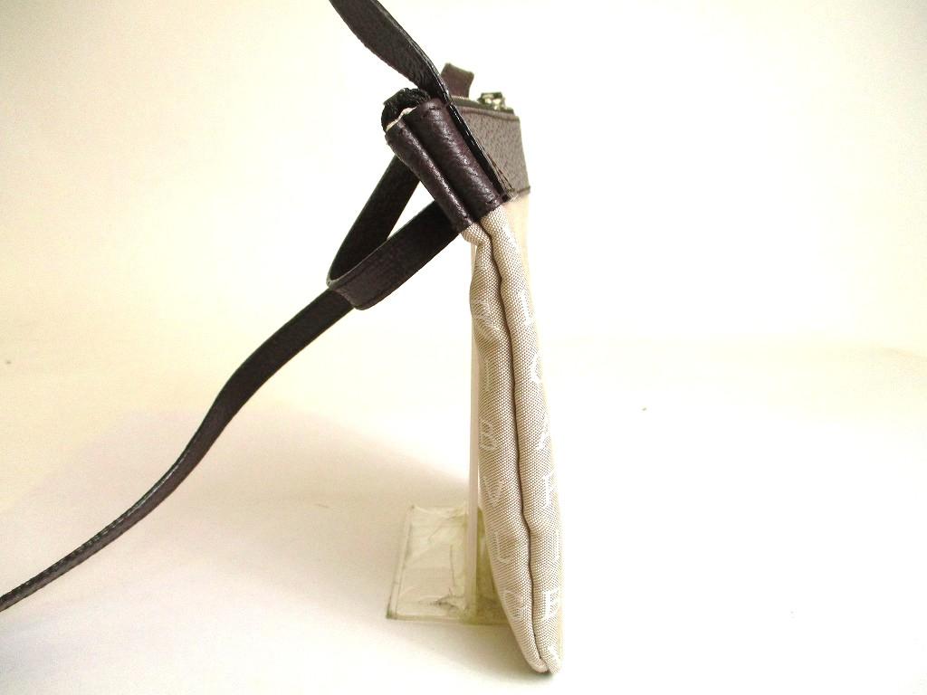 Authentic BVLGARI Logo Mania Beige Canvas Brown Leather Crossbody Bag Pouch #a888  Refurbished