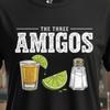 The Three Amigos Tequila Shirt – Funny Drinking T-Shirt, Lime Salt Shot Glass Tee, Cinco De Mayo Bar Shirt, Bella+Canvas 3001