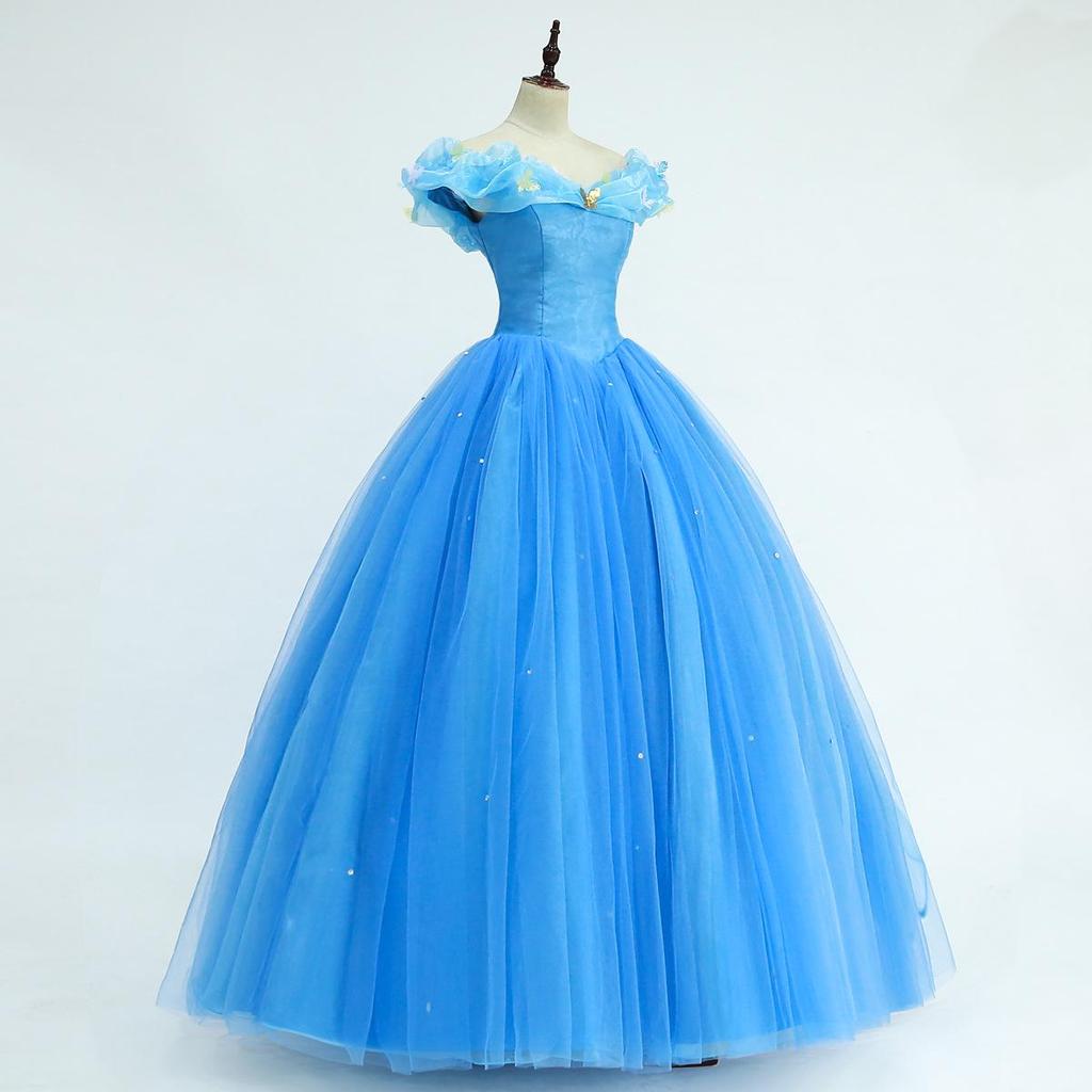 Kopciuszek Niebieska Księżniczka Suknia Wieczorowa Ślubna dla Dorosłych