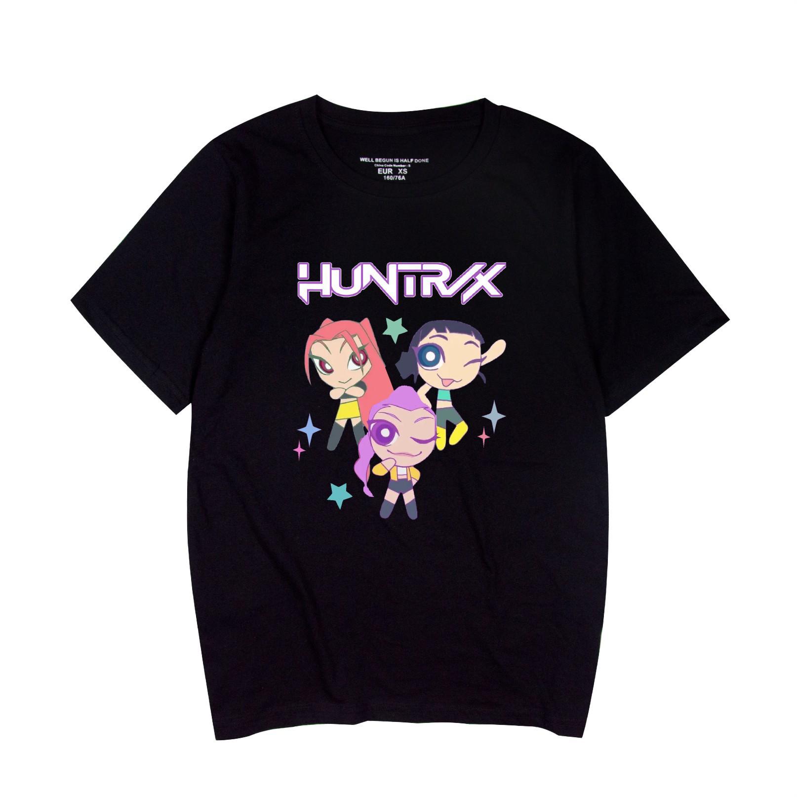 

KPop Demon Hunters Tshirt Men Women Anime Print Top Tees Tshirts Fashion Summer T-shirt XS чёрный