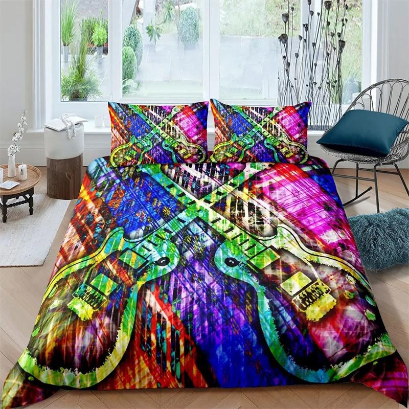Hippie Graffiti King Queen Duvet Cover Hip Hop Bedding Collection For Kids Teens Adults Wall Urban Street Art Polyester Quilt Cover