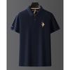 Trend Hub Luxury Embroidery Men's Polo Shirt  Thin Breathable 100%Cotton Black Navy Blue Lapel Short-Sleeved Tops Brand Clothing
