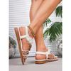 Women's Sandals Summer New Large Size Elastic Overfoot Flat Flower Casual