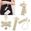 Alloy Keys Chain Pendant Leaf Striped Pearl Shells Accessories Bag Decoration