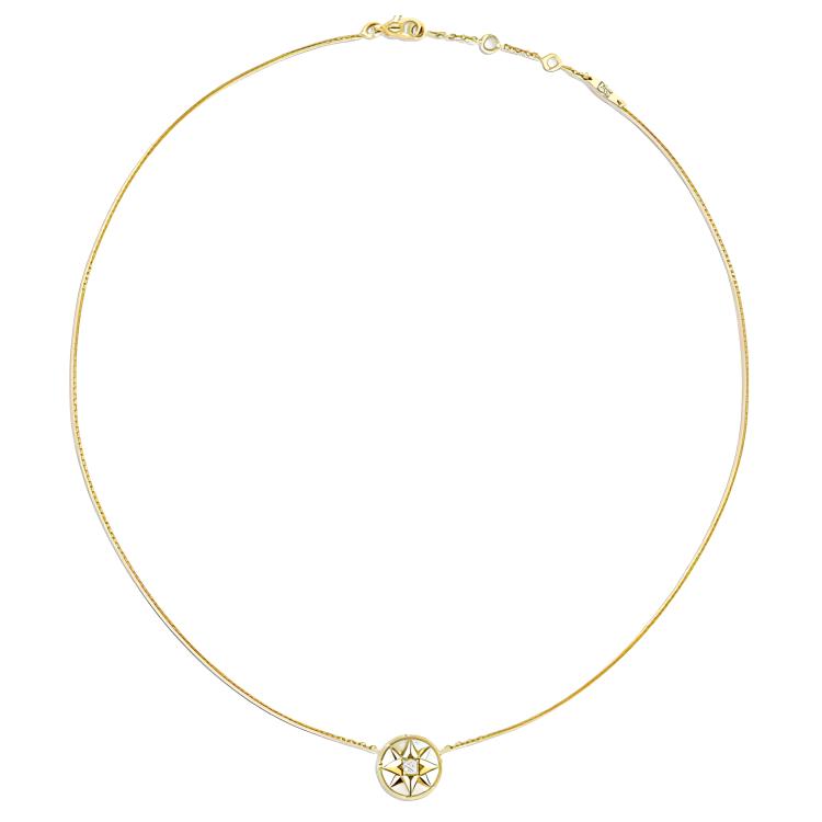 Dior Rose Des Vents 18K Gold Diamond Mother Of Pearl Necklace Women Necklace White JRDV95005_0000