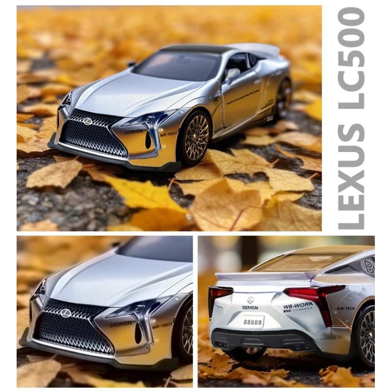 1/32 LEXUS LC500 Alloy Sports Car Model Diecast Metal Toy Racing Vehicle Car Model Simulation Sound and Light Collection Children Gift