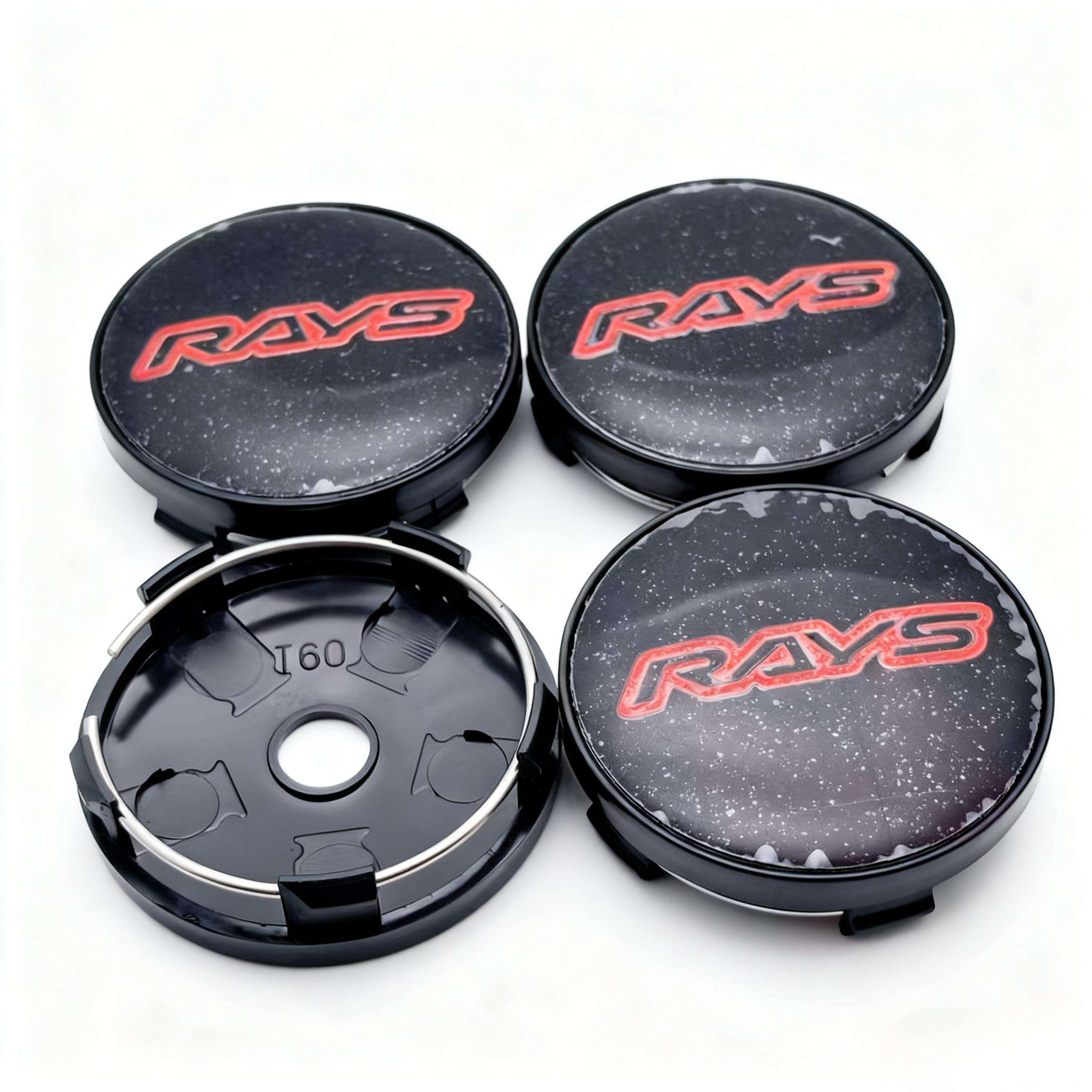 

4pcs JDM Rays Logo Emblem Badge Car Wheel Center Caps O.D 60MM Clips 56MM Wheels Hub Cap Rim Hubcaps Dust Cover Car Accessories Rays Badge&4pcs T60 Wheel Cap