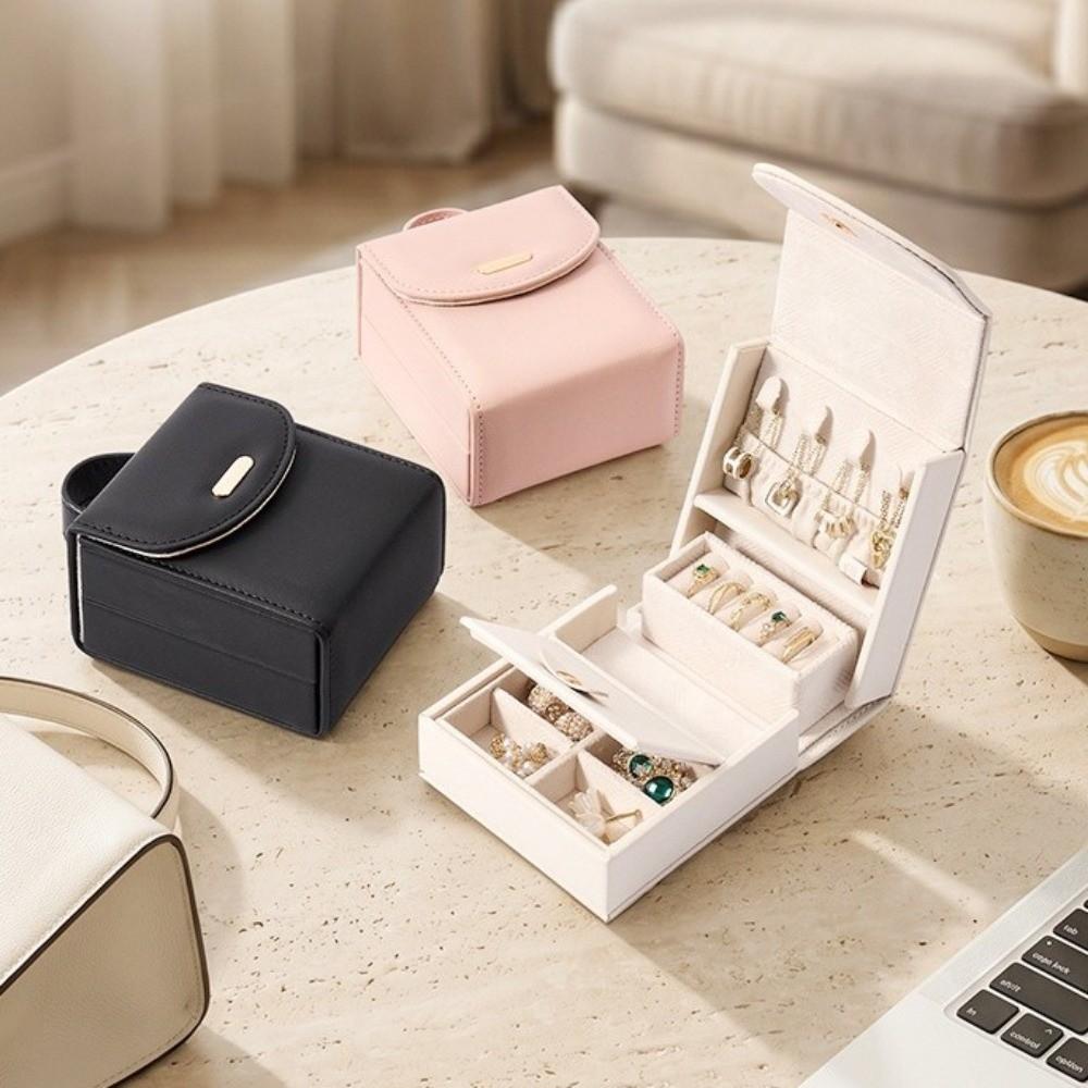 PU Jewelry Storage Box Large Capacity Necklace Organizer Light Luxury Jewelry Organizer Women