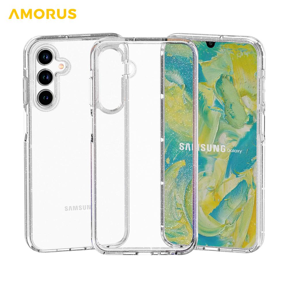 AMORUS Für Samsung Galaxy A16 5G Hülle Weiches TPU Harte PC Rückseite Stoßfestes Handyhülle