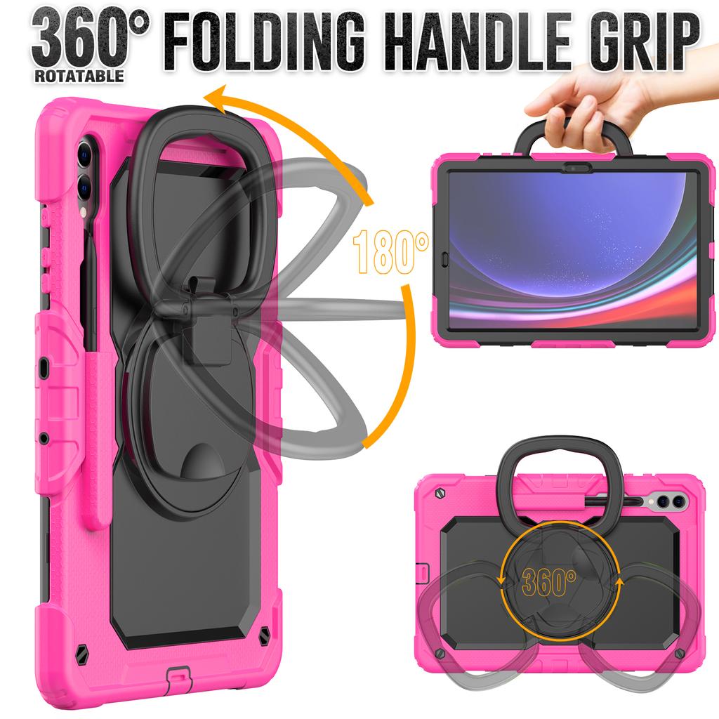 Rotating Stand Case Universal For Samsung Galaxy Tab S10 S9 FE Plus 12.4 Inch SM-X820 X826 X610 X616 X810 X816 Heavy Duty Cover