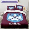 West Ham United Pattern Printed Pattern Duvet Cover Set – includes 1 duvet cover and 2 matching pillowcases Bedroom decor Christmas gifts