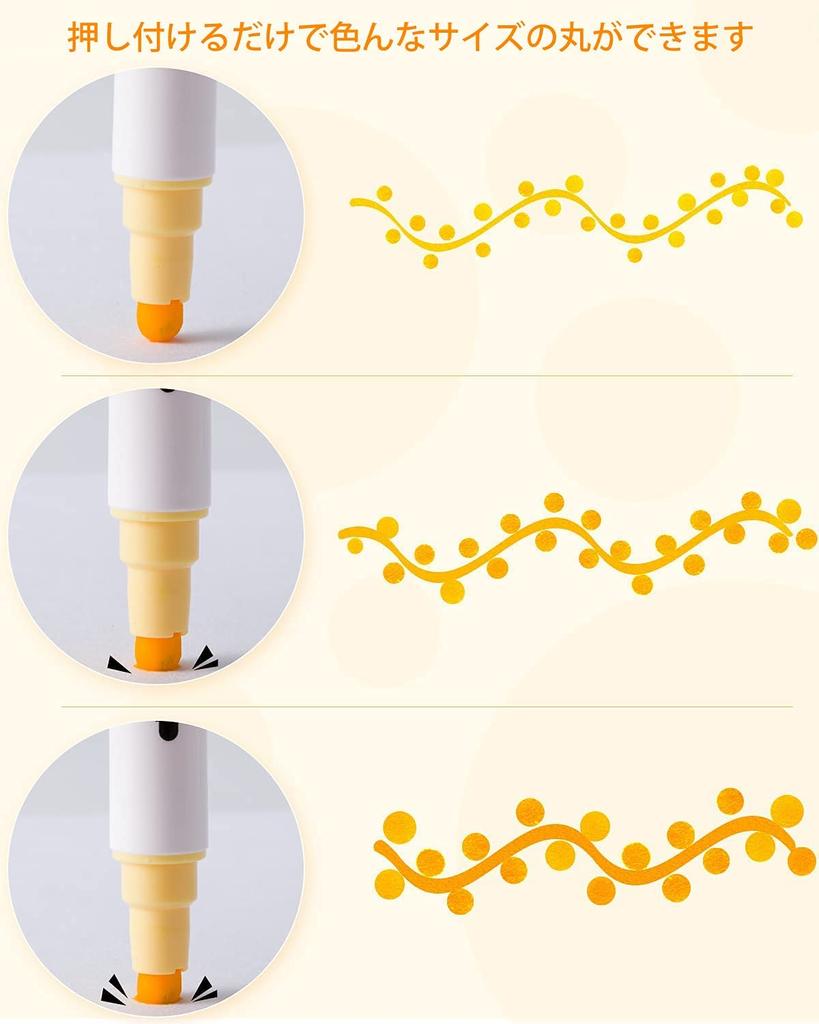 Ohuhu Dot Dot Metallic and Basic Dot Drawing Set for Memo and Doodles Pens, 15-Color Set, 0.5mm Push-Pull Markers, Colors, Water-Based Pens, DIY,