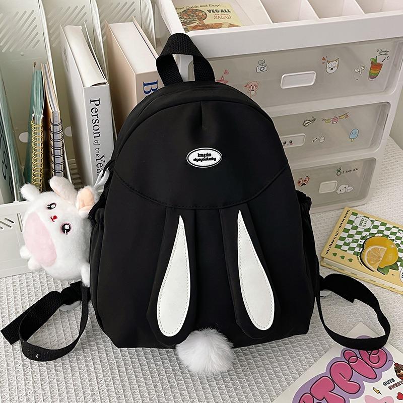

Cute Cartoon Rabbit Ears Girls Backpacks Mini Children s Fun Elementary School Bag Simple Versatile New Primary Teenager Girl Student Pupil Book Bag чёрный