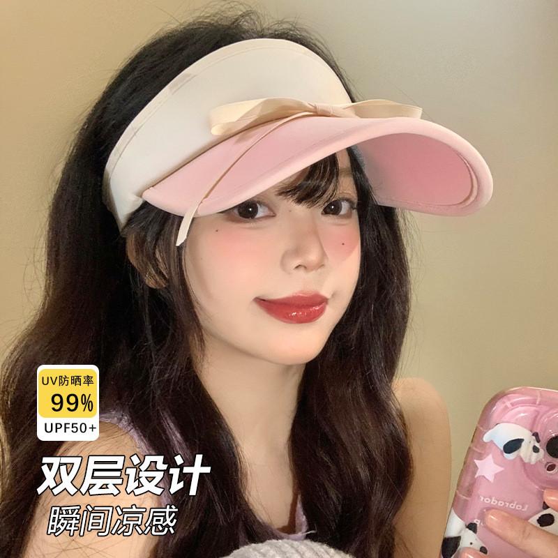 Adorable Summer Sun Protection Hat With Bow Tie And Embroidery Adults For