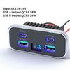 12V 24V Usb Outlet Car Charging 4-Ports Dual Pd Dual Qc3.0 Socket With Voltmeter Wall Mount Accessories For Car Marine Rv Truck