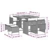 VidaXL Garden Dining Set 9 Pcs Grey Cushions Wicker 3277909