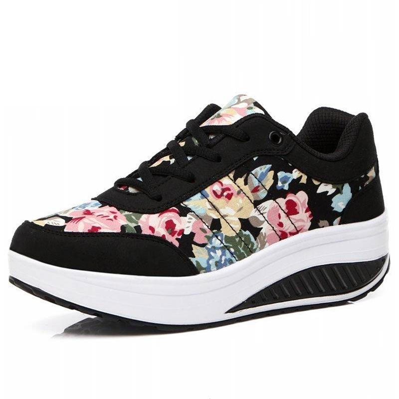 Women Casual Shoes Printed Women Canvas Shoes Tenis Feminino 2025 New Arrival Fashion Lace-up Platform Women Sneakers WSH3302