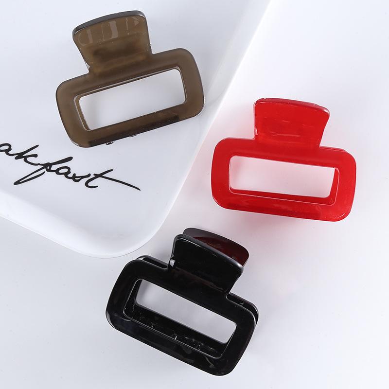 New Hair Clips for Girls Geometric Hollow Out Square Hair Claws Elegant Marble Pattern Women Hair Clips Hair Accessories