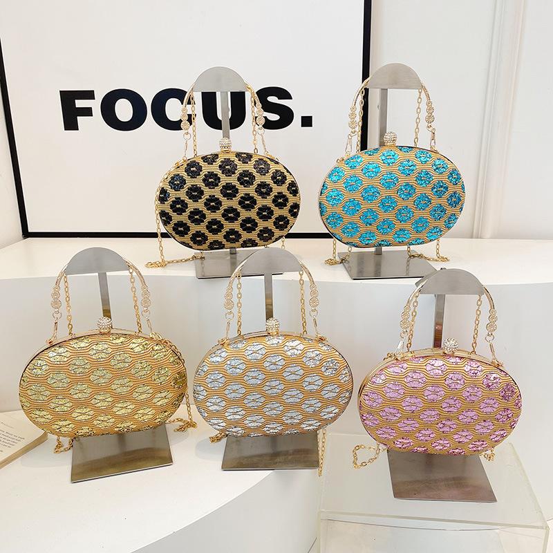 

2024 Trendy Sequin Sparkling Dinner Bag серебряный