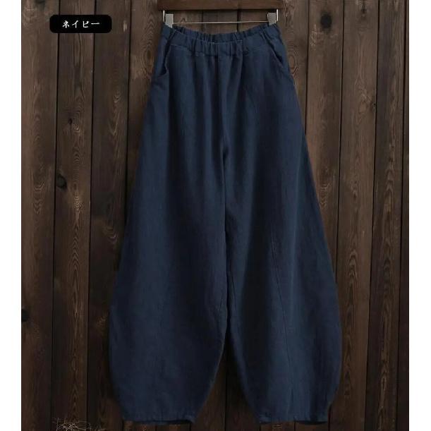 2026 Cotton Linen Bloomers Wide Leg Pants Women Vintage Full Length Fashion Elegent Pants Solid Elasitic Waist Spring Autumn 5XL