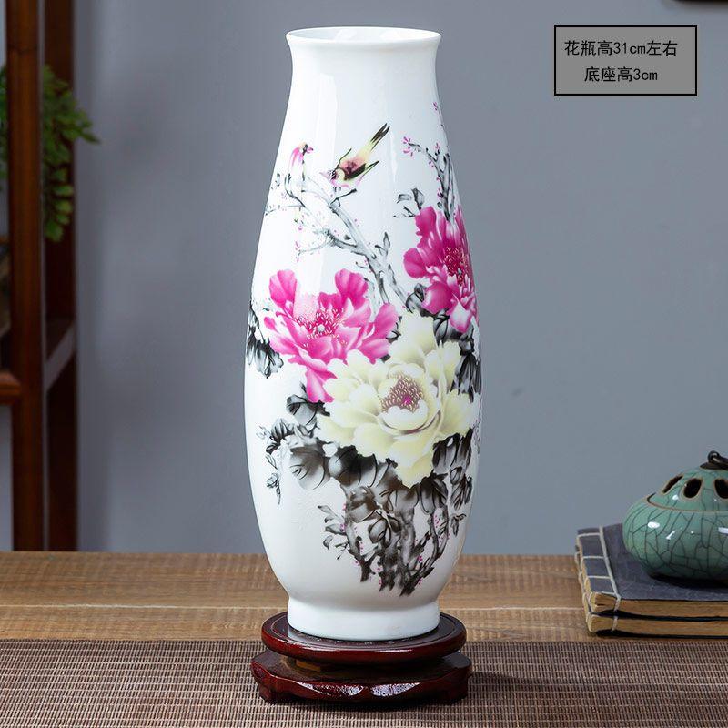 Chinese Jingdezhen Ceramic Vase Flower Arrangement Decoration Items Home Room Furnishing Ornaments Cafe Office Desk Accessories