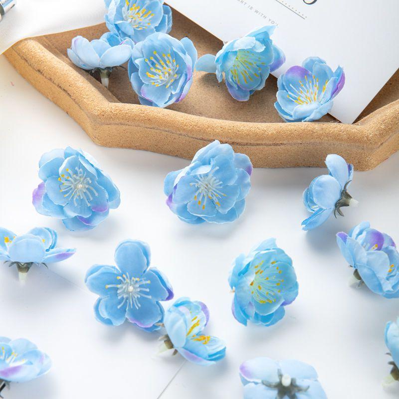 

10/30 шт. Шелковые искусственные цветы Сакура Уличный сад Свадебная арка Декоративный фестивальный венок Дом DIY Подарочная коробка Хит продаж 10pcs синий