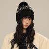 Hat Women's Fashion Snowflake Range Knitted Wool Hat Autumn and Winter Windproof Warm Casual Hat