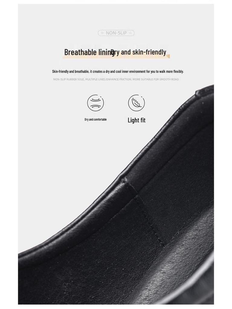 2025 Spring Men's Versatile Leather Slip-ons: Trendy Business & Casual Shoes