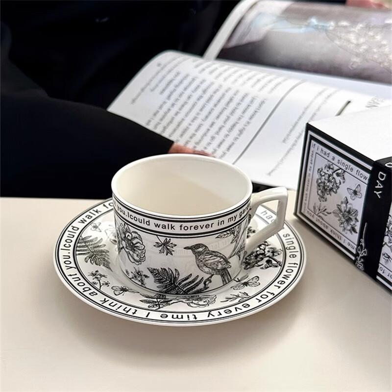 French Retro Midsummer Flower Ceramic Coffee & Tea Cup Set