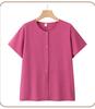 Elegant Two-Piece Summer Set for Middle-Aged and Elderly Women - Short Sleeve Casual Style