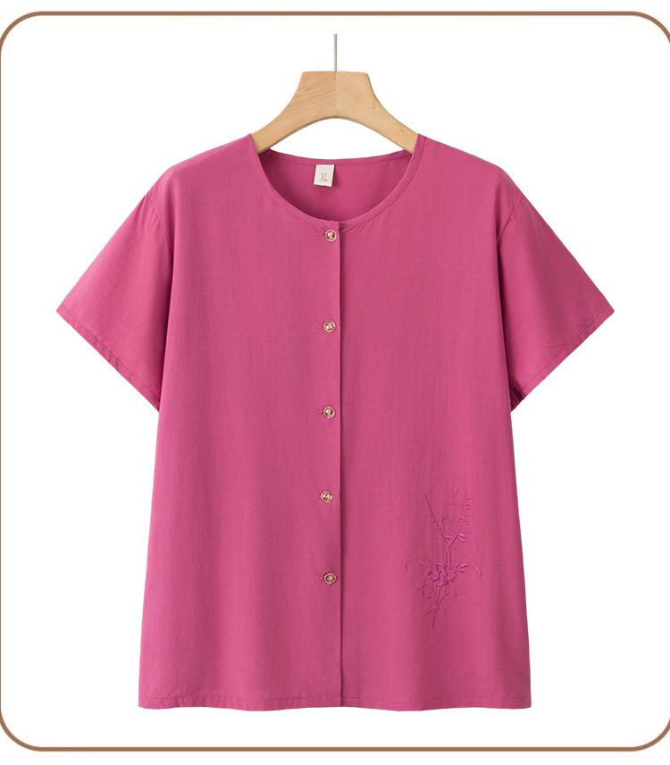 Elegant Two-Piece Summer Set for Middle-Aged and Elderly Women - Short Sleeve Casual Style