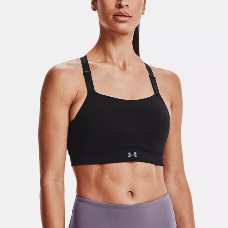 Under Armour Rush Casual Breathable High-Intensity Sports Bra Women underwear Black 1363485-001