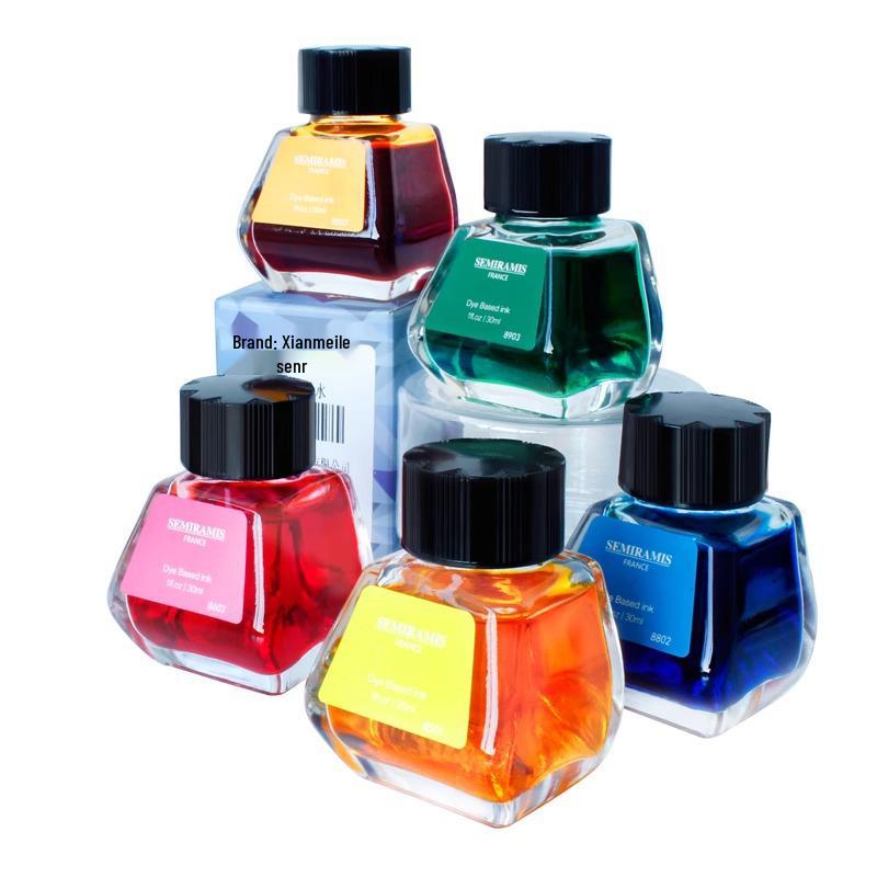 Semiramis Imported Fountain Pen Ink, 30ml - France Lionmel, Colored & Non-Carbon