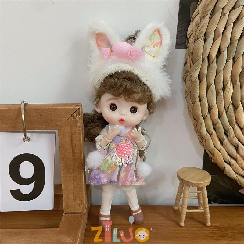 1/12 Bjd Doll Ob11 12Cm Mini Dolls Princess Dress Up Cute Doll 20 Movable Joints Dolls For Girls Kids Munecas Toys Gifts Bjd Toy