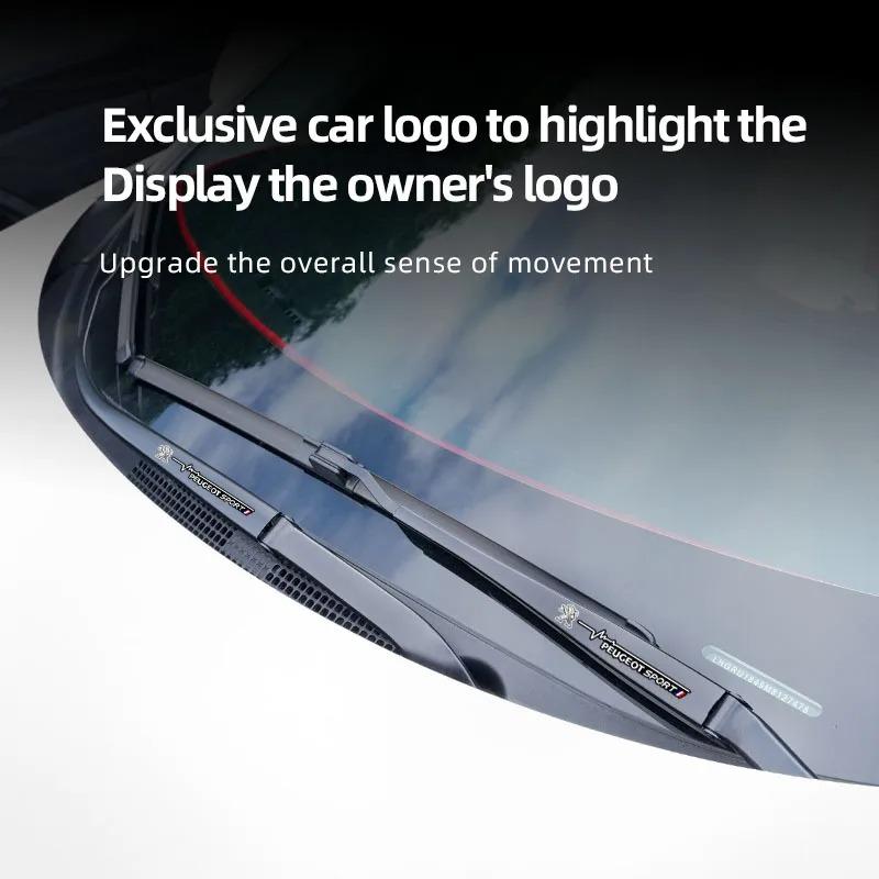 2pcs wiper stickers PVC material waterproof and sunscreen decals car decoration accessories suitable for Peugeot cars