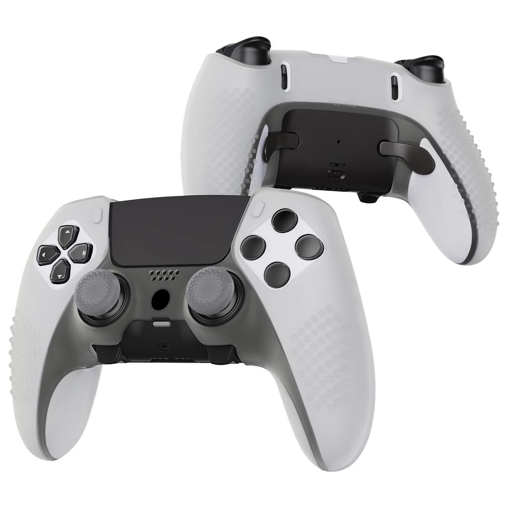 PlayVital PS5 Edge Controller Silicone Cover Soft Rubber Protector Skin with Thumb Grip Cap 3D Stud Edition Stud Edition Non-Slip Case, - [3D -