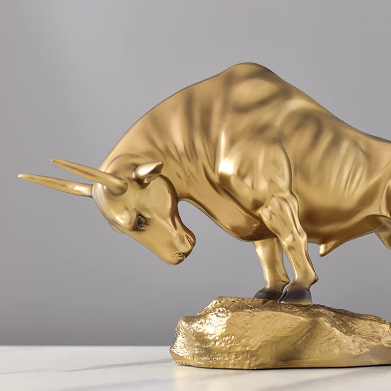 

[Russel] Bull powerful strong gold gold wealth bring good luck object interior figurine miscellaneous goods entrance living bedroom Fashionable nordic