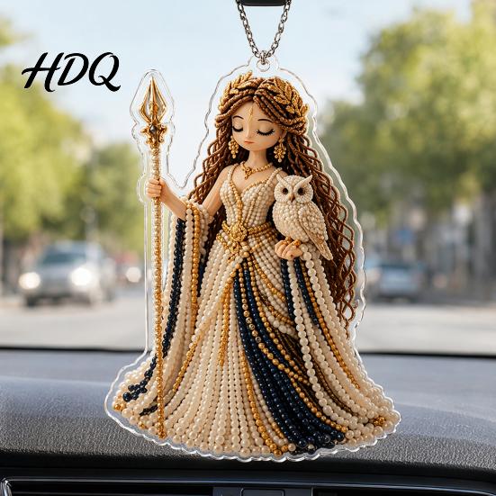Double-sided Printed Ornaments 2D Flat Acrylic Christmas Ornaments Bead Embroidered Art Goddess