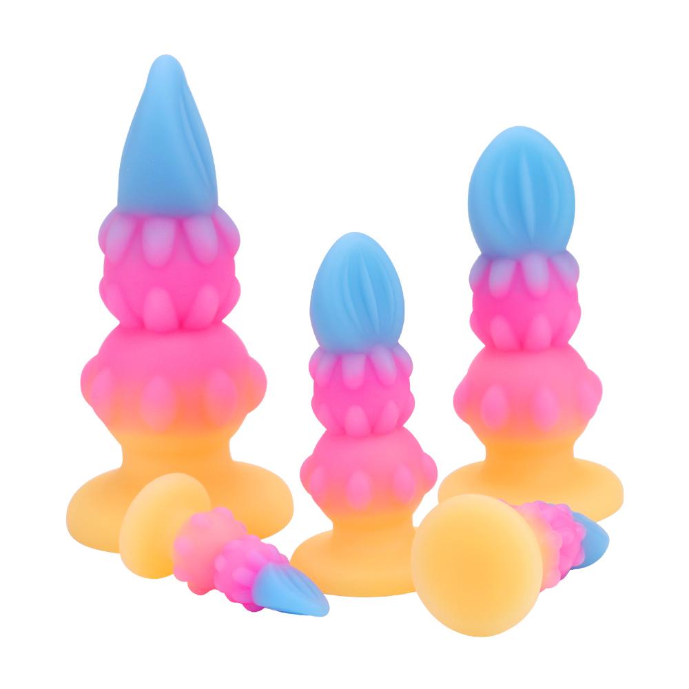 MoDi Luminous Anal Plug Small Dildos For Women Men Buttplug With Suction Cup Sex Tool Adult Silicone Dildo Anal Dilator Sex Toys