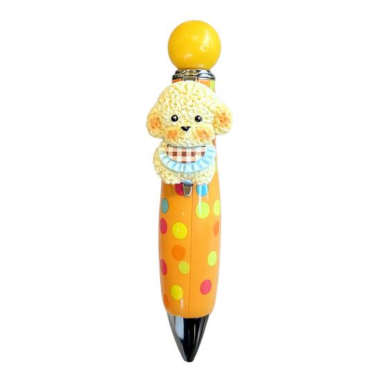 3D Puppy Ballpoint Pens Smooth Writing Retractable Ballpoint Pen Cartoon Puppy Writing Pen for Students Office And School C